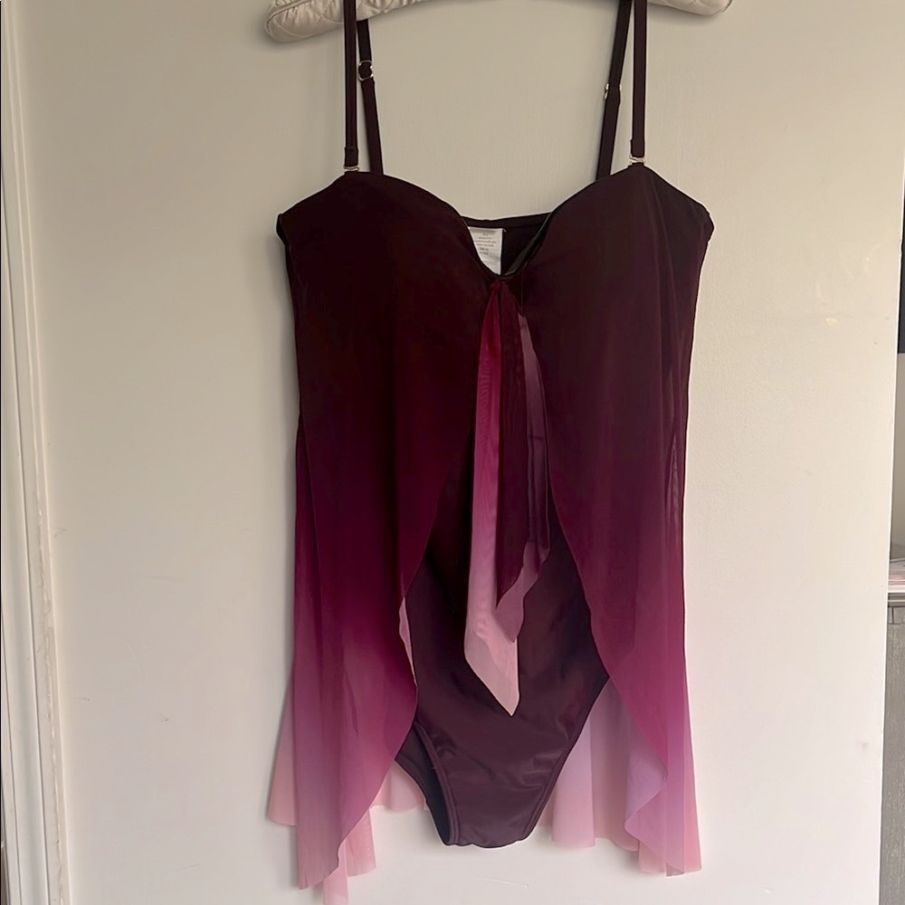 Island Waves Elegant Ombre Swimsuit Colour burgundy/Pink